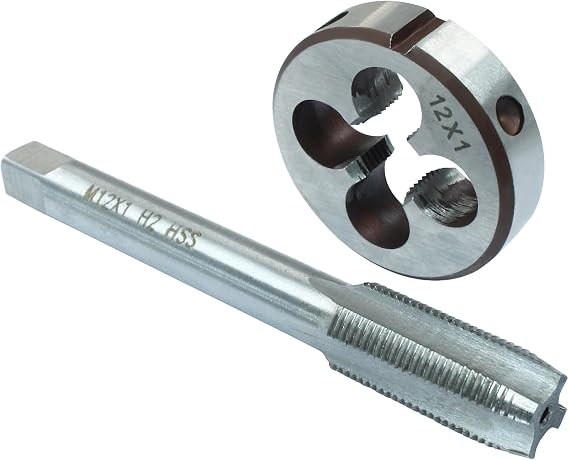 M12 x 1 Metric Tap and Die Set, HSS Machine Thread Tap Die Set, M12 x 1mm Right Hand Thread Tapping Tool