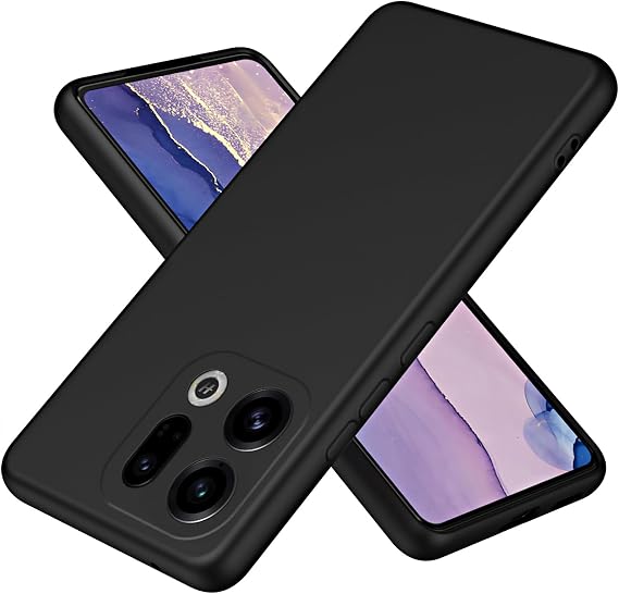 XINYEXIN Silicone Case for OPPO Find X9, Ultra Slim Shockproof Cover with Microfiber Lining, Flexible Soft Back, Slim Grip Protective Phone Case - Black