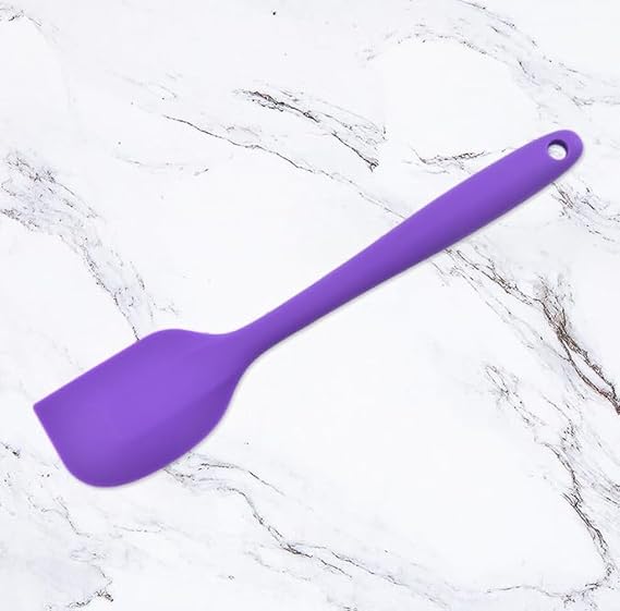 Silicone Spatula for Cooking Heat Resistant, 8.27 Inch Small Kitchen Spatula Silicone, Flexible Rubber Spatula for Baking (Purple)