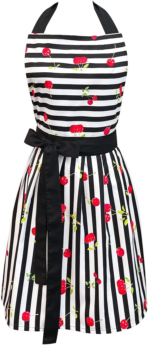 Bowbear Cherries Retro Pin-Up Apron for Women