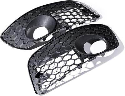 Matter Black Front Lower Bumper Fog light Cover Bezel Compatible with 06-09 Golf GTI MK5 Jetta GLI MK5