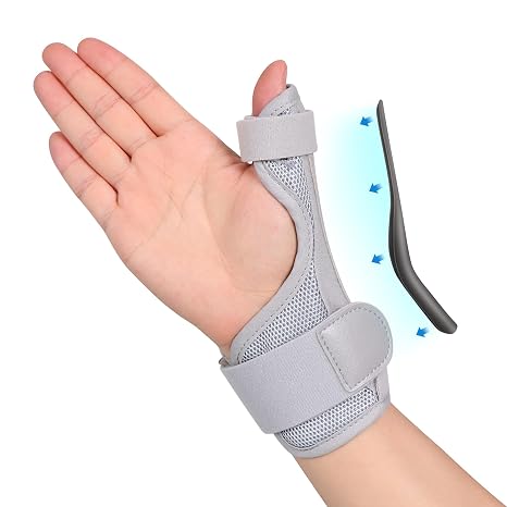 Cozyhealth Thumb Brace for Men and Women, CMC Joint Thumb Spica Splint for Pain Relief, Tendonitis, Thumb Wrist Stabilization Support for Right or Left Hand (A-Grey)