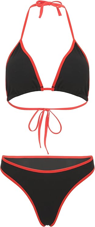 Women Sexy Brazilian Bikini Set 2 Piece Spaghetti Strap Top Thong Swimsuit Bathing Suit