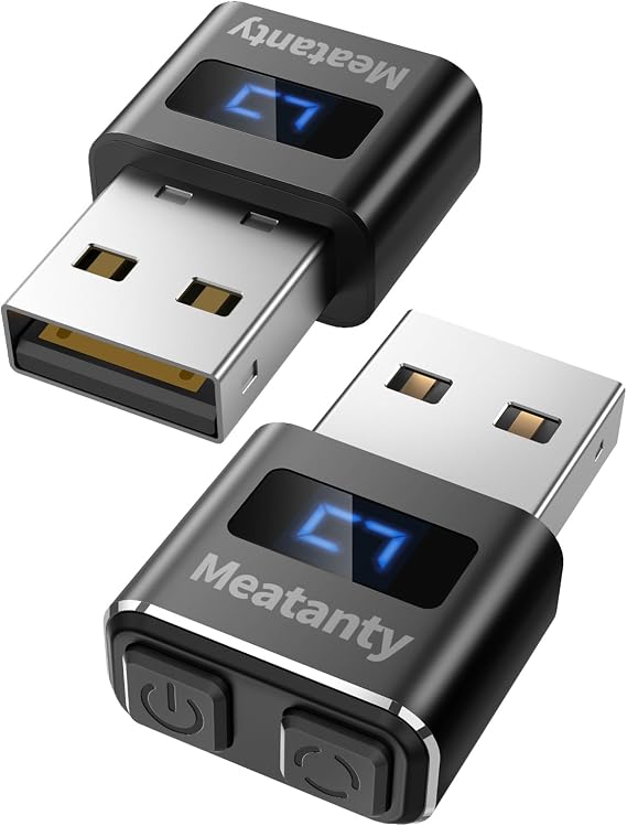 Meatanty 2Pcs Metal Tiny Mouse Jiggler, USB Mouse Mover Undetectable, Automatic Shaker with Separate Mode and ON/Off Buttons, Mouse Moving Device Screen, Wiggler Giggler Keep Computer/PC/Laptop Awake