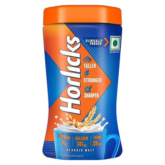 Horlicks Health & Nutrition drink - 200 g Pet Jar (Classic Malt) | Pet Jar