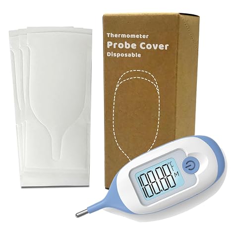Disposable Cover for Rectal Thermometers - Special for Large Display & Short Probe Baby/Pet Rectal Thermometers (Covers -30 pcs + 1xThermometer)