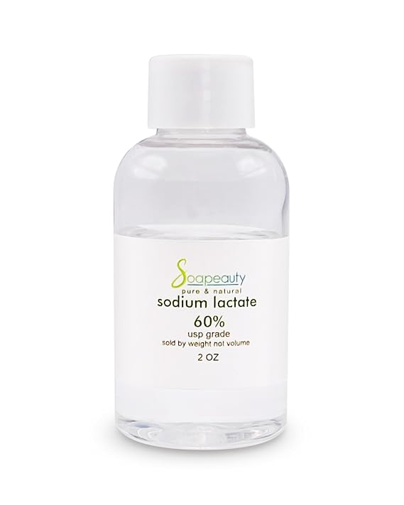 SODIUM LACTATE for Soap Making & Lotions | 60% USP Pure Natural Preservative | Harder Bar of Soap, Bigger Yield, Faster Cure Time, Provides Moisture | 2 oz