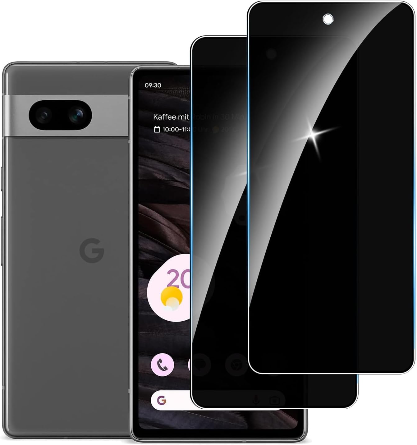 [2 Stück] Sichtschutzfolie für Google Pixel 7A Panzer Schutz Glas 9H Härte Sichtschutz Frei von Kratzern FolieUltrabeständigFrei von Kratzern [Anti-Spion] Privacy Displayschutz