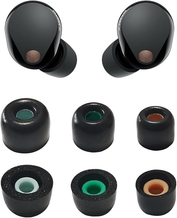 ALXCD Foam Ear Tips Compatible with Sony WF-1000XM5 Earbuds, S/M/L 3 Sizes 3 Pairs Soft Earbuds Foam Tips Memory Foam Ear Tips, Compatible with Sony WF-1000XM4 WF-1000XM4 XM 3 Pairs Black sml