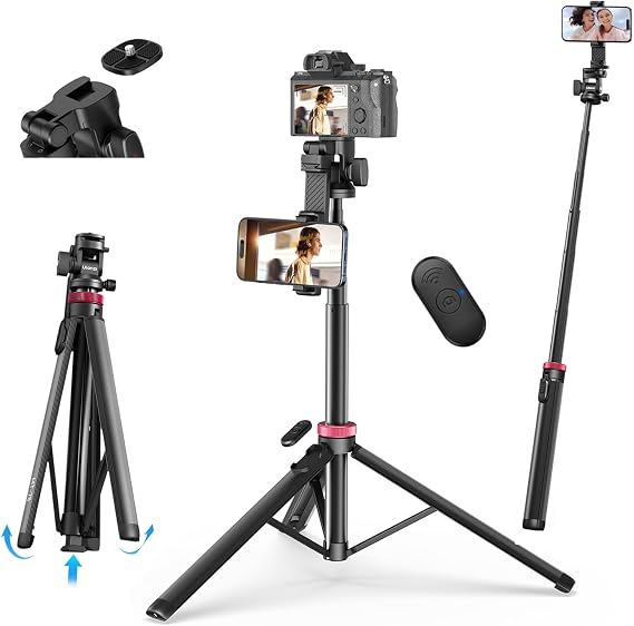 Ulanzi MT-78 Extendable Phone Tripod, 72.83" Selfie Stick Camera Stand