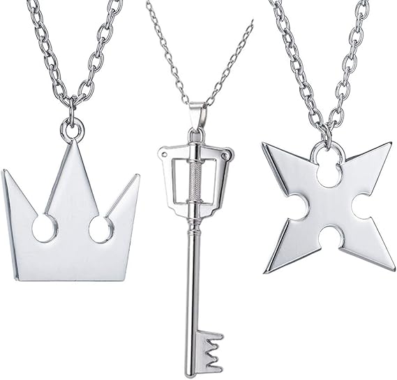 PPX 3 Pieces Set Crown & Cross Necklaces Anime Cosplay Figure Pendant for Fans