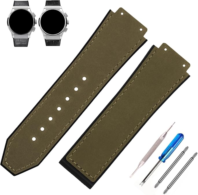 Big Bang Rubber Frosted 25mm Silicone Watch Bands Replacement Fit for Hublot 19mm*25mm*22mm Big Bang Watch Strap Wirstband(without metal buckle) For Men and Women