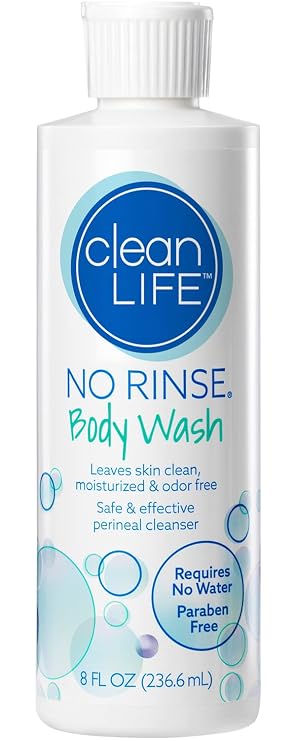 No-Rinse Body Wash 8 fl oz Gentle, Rinse Free Formula Cleans, Moisturizes & Eliminates Odor | Sensitive Skin Safe | For Surgery Recovery, Elderly Care & Camping | Made in USA