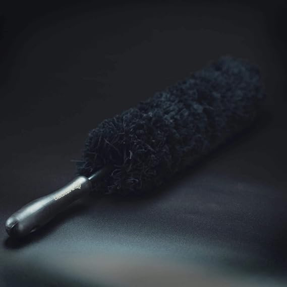 Wheel Barrel Brush | Deep Barrel Cleaning with Low Profile Access | Woven Microfibre Head Safe for Gloss Black | Steel Braid Core for Caliper Clearance