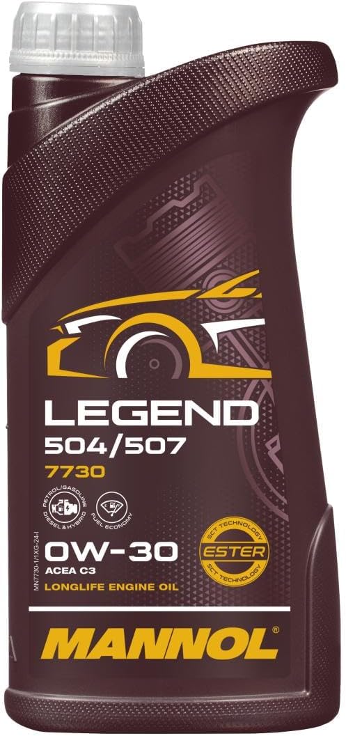 MANNOL 7730 Premium Engine Oil 0W-30 with Improved Low-Temperature, 1L | Premium Engine Oil 0W-30 with Improved Low-Temperature Properties for Modern Gasoline and Diesel Engines, MN7730, Easy to Use