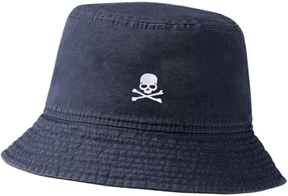 Bucket Hat for Men Women Pirate Skull & Crossbones Bones Embroidered Washed Cotton Unisex Bucket Hats