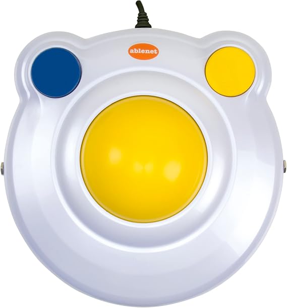 AbleNet BIGtrack 2 Trackball - Adaptive Mouse for Special Needs and Users Who Lack Fine Motor Skills - Big Trackball Mouse with 2 Mice Buttons for Handicap and Disabled - Product #12000006