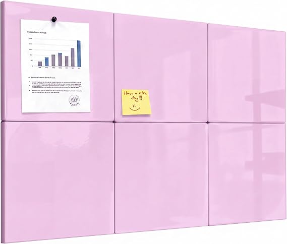 Comix Magnetic Whiteboard, 6 Pack Magnetic Whiteboard for wall, Pink