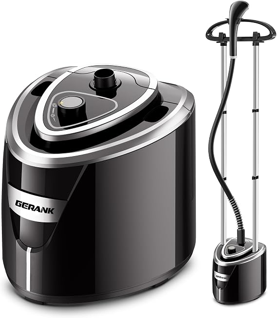 Steamer for Clothes, 1500W Standing Garment Steamer with 35s Fast Heating, 2.5L Water Tank for 1.5H Steaming, Adjustable Height Stand with Clothes Hanger, Professional Wrinkle Removal