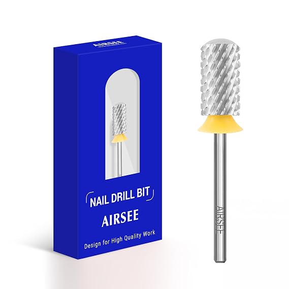 AIRSEE Tungsten Carbide Nail Drill Bit,Tech Flat Top Cylinder Barrel,2XC