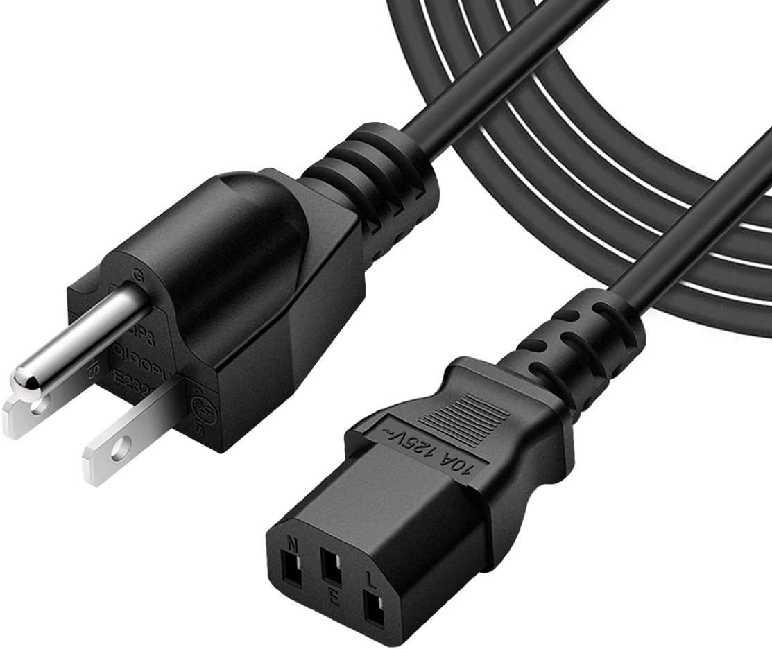 3 Prong LCD TV AC Power Cord Cable for Vizio Samsung Toshiba Sony Panasonic Lg Dell Monitor Plasma DLP LED Screen Ps3 Xbox 360 Epson Printer Replacement Cable 6 FT