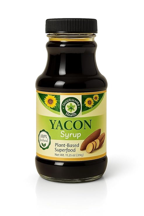 Good Balance Health Yacon Syrup, 1 Ingredient Peruvian Yacon Root, Prebiotic Sweetener for Coffee & Baking, Organic & Vegan, 11.25 oz
