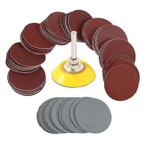 100pcs 2 Inch Sanding Discs Pad 80-3000 Grit Sandpapers with 1/4" Drill Attachment Hook and Loop Backing Pad for Angle Grinder Rotary Tools