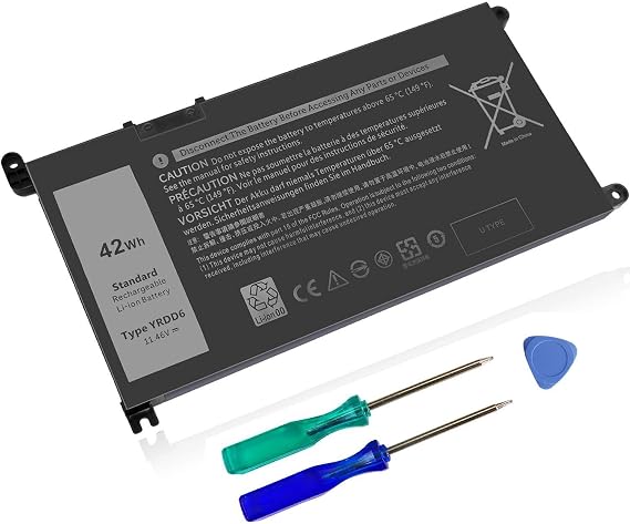 YRDD6 Laptop Battery Replacement for Dell inspiron 7586 3583 3593 3582 3501, inspiron 15 5000 Series 5593 5582 5584 5594 5598 5585 14 3493 5482 5485 5491 5493 Vostro 5481 1VX1H P93G P75F Computer.