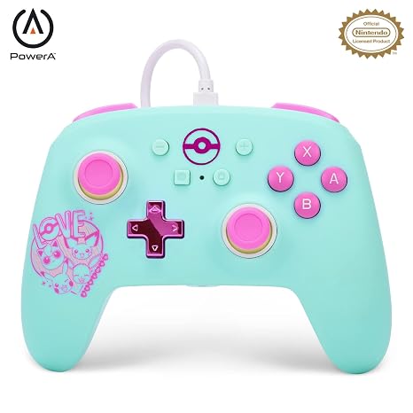 PowerA Enhanced Nintendo Switch and Switch 2 Wired Controller - Pokemon: Sweet Friends, Gamepad, game controller, wired controller, officially licensed