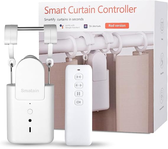 Automatic Curtain Opener Robot - Smart Curtains Home Device with Remote Control, Timer Switch, Voice Control, Manual Control 1 Pack - Remote Control Version