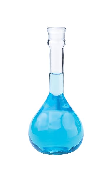 Kimax Borosilicate Glass Class A Heavy-Duty Wide Mouth Volumetric Flask without Stopper, 0.08ml Tolerance, 50ml Capacity (Case of 6)