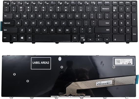 Replacement Laptop Keyboard with Frame for Dell Inspiron 15 3000 5000 3541 3542 3543 3551 3552 3558 3593 3567 5542 5545 5547 5755 5551 5558 5552 5758 5759 5559 Laptop NO Backlight