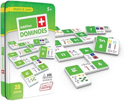 Junior Learning JL481 Addition Dominoes, Multi 7.8 H x 4.7 L x 1.5 W,White