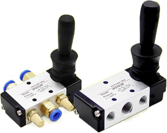 Manual Operated Control Air Valve 4H210-08 4H310-10 4H410-15 Hand Lever Valve 5 Port 2 Position 5/2 Way Plate Reversing 1Pcs(4H210-08,with 6mm Fitting)