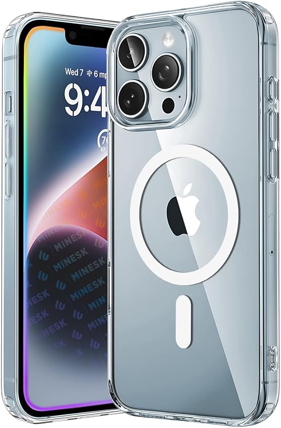 Minesk iPhone 13 Pro Max için Origin Serisi Magsafe ile Uyumlu Crystal Clear Super Şeffaf Materyal ve Yeni Nesil Manyetik Çember (13 Pro Max)