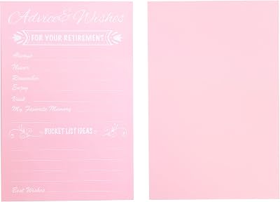 RXBC2011 Advice and wishes Card for retirement party Happy Retiree Celebration Gift Sharing Well Wishes And Memories happy retirement wishes Card Pack of 50 pink