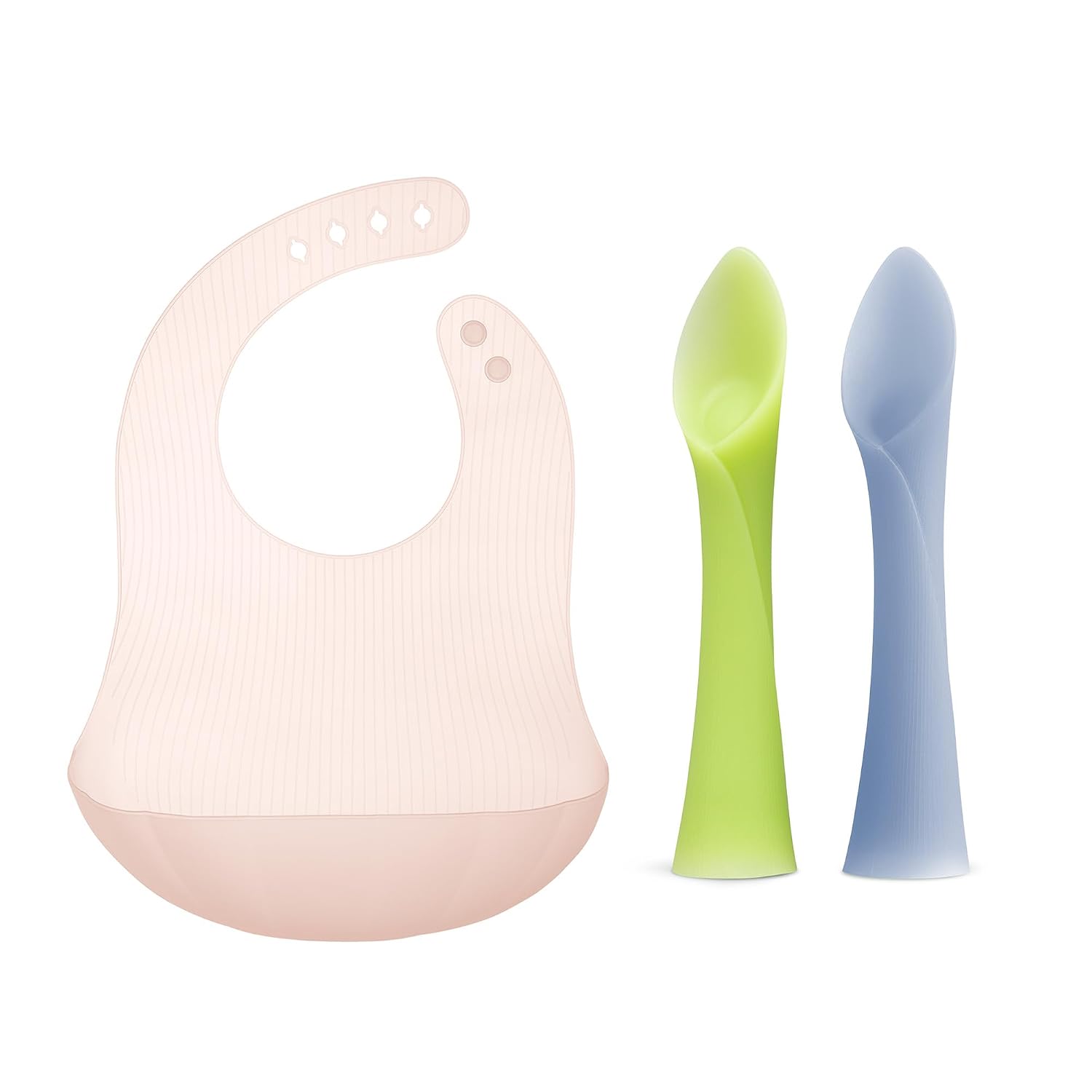 Olababy Training Spoon Set KiwiBlueberry  Olababy Fold N Go Silicone Baby Bib w Travel Case Coral