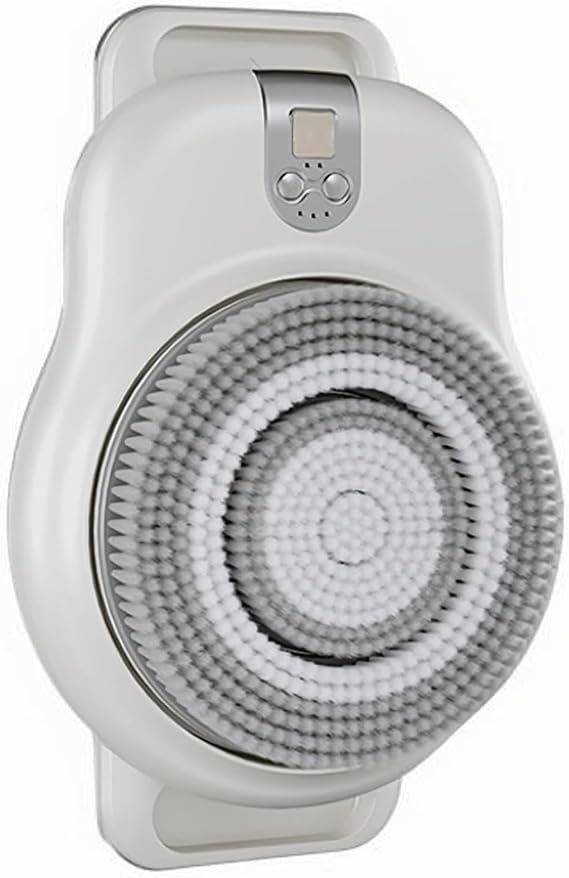 Electric Back Scrubber Bath Brush, Shower Back Scrubber Wall Mounted, 360 Automatic Rota-Tion, with 18CM Large Brush Head, 2-Speed Adjustment, for Exfoliating Deep Cleansing & Back Massage