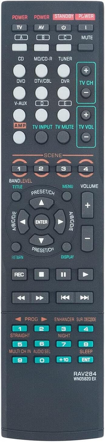 Replacement Remote Control Universal for Yamaha RX-V363 RAV283 RAV284 WN05810 RX-V365 RAV280 WN05780 RX-V463 RAV285 WN05830 RX-V563 RX-V663 HTR-6130 HTR-6140 YHT-390 YHT-690 HTR6160 AV Receiver