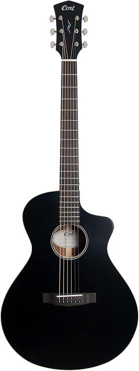 Cort CORE-MC Ovangkol Acoustic-Electric Guitar w/Gig-bag, Black Top Semi Gloss