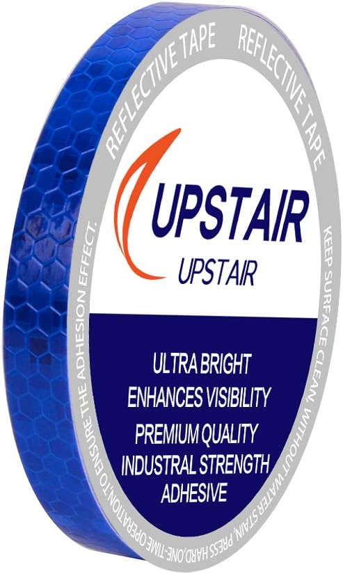 Blue Reflective Tape 0.5"X10'-Waterproof Self-Adhesive Trailer Reflector Tape-Reflective Tape forBicycle, bicycle,Trucks,Trailers,Cars.Warning Caution Conspicuity Tape (Blue)