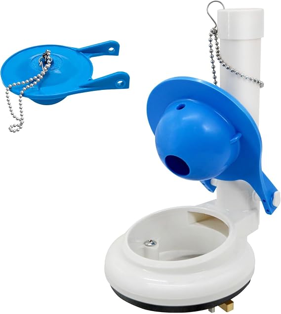 1 Toilet Flush Valve Kit with 1 Toilet Flapper Replacement Parts for WC Repair