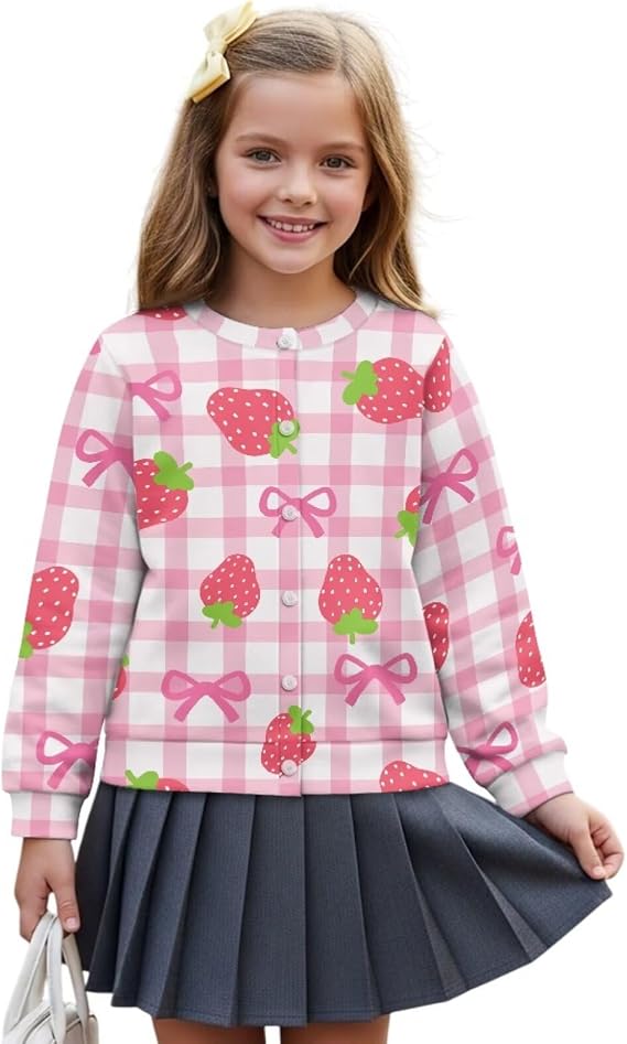 Fall Cardigan for Girls 5-16 Years Cardigans Cozy Sweatshirt Soft Knitwear Open Front Clothes