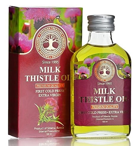 Siberian Milk Thistle Oil 100 Ml, Premium Quality, Extra Virgin, First Cold Press 3.4 Fl Oz