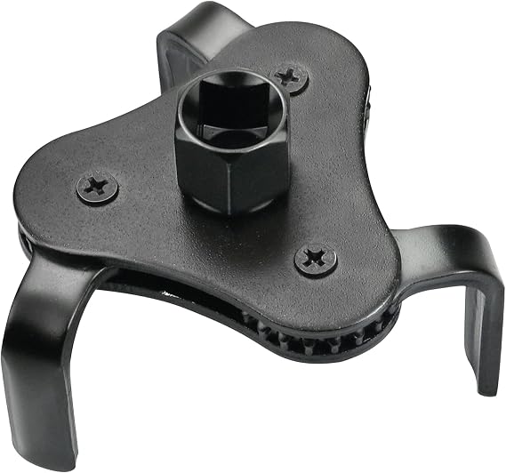 Adjustable Oil Filter Wrench Universal Use for 2-1/2 inch to 4.5 inch Oil Filter Wrench Remover Tool Set 3 Leg - Black