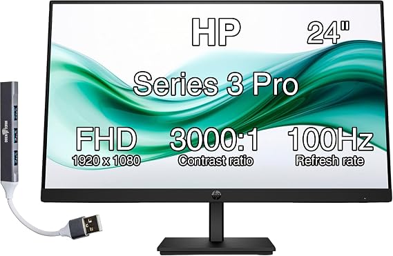HP 24" Series 3 Pro 324pv FHD Monitor with 5 ms Response Time, Anti-Glare