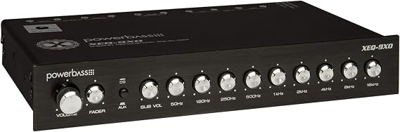 PowerBass XEQ-9XO - 1/2 Din 9 Band PreAmplifier/Equalizer