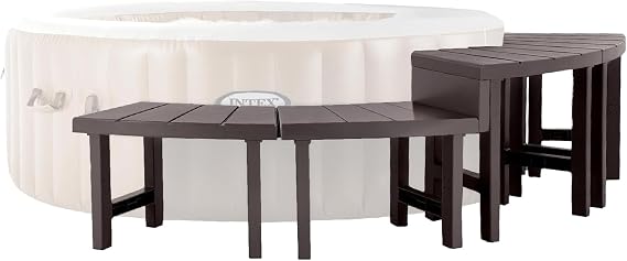 Intex PureSpa Bench Set for 4 Person Round Hot Tub Spas with 77in Diameter