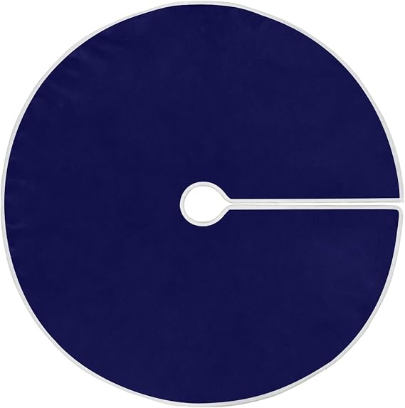 Qilmy 48 Inches Christmas Tree Skirt, Xmas Ornaments Trees Decoration Home Decor for Winter Holiday Party, Navy Blue