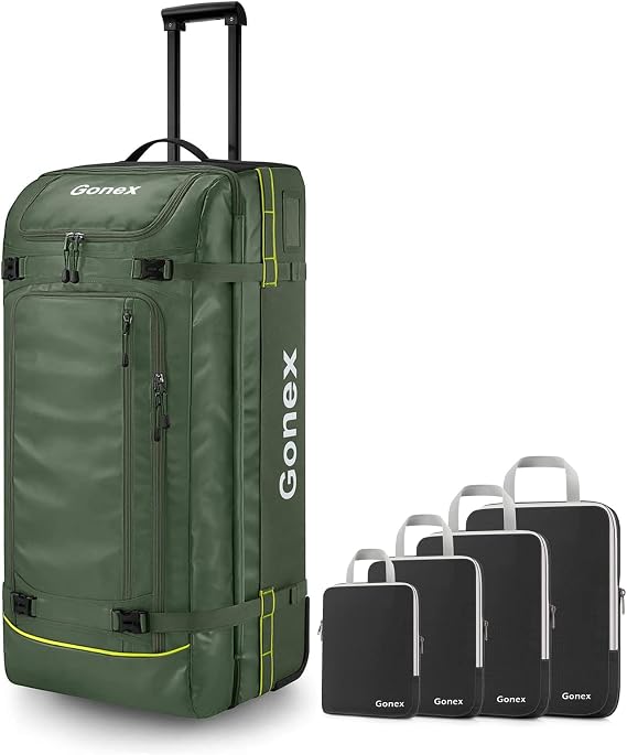 Gonex Rolling Duffle Bag with Compression Packing Cubes